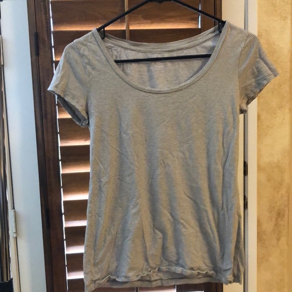 LOFT Tops - Cute gray/white striped loft T-shirt Loft